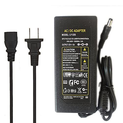 Adaptador de fuente de alimentación 12V 5A 60W CA 100-240V convertir a CC 12 voltios 5 amperios 60 vatios